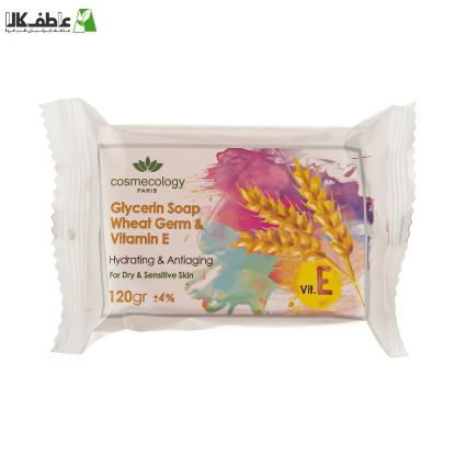 صابون شستشو  گلیسیرینه جوانه گندم و ویتامین e کاسمکولوژی مدل Wheat وزن 120 گرم