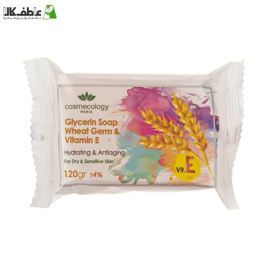 صابون شستشو  گلیسیرینه جوانه گندم و ویتامین e کاسمکولوژی مدل Wheat وزن 120 گرم