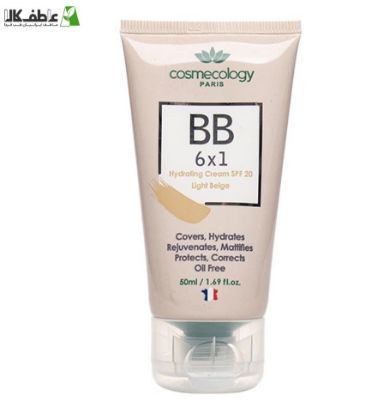 کرم 6 در 1 رطوبت رسان رنگی فاقد چربی بژ روشن  spf20 کاسموکولوژی 50 میلی لیتر