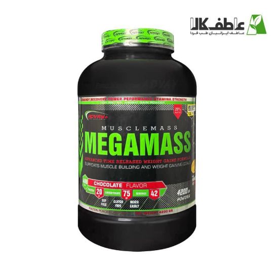 تصویر  پودر افزایش وزن 4200 Muscle Mass MegaMass – Chocolate Flavor برند ADVAY+