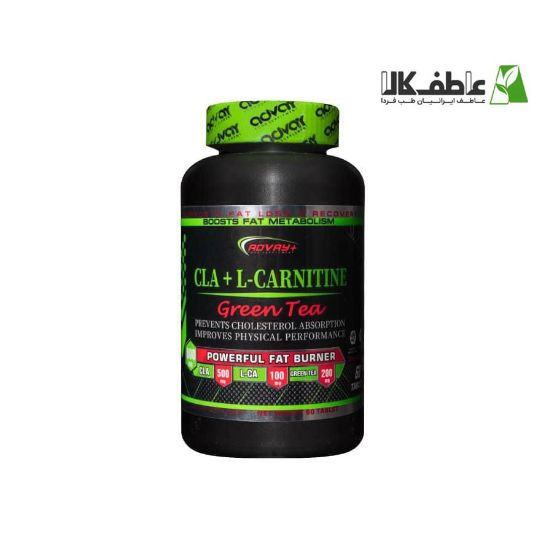 تصویر  قرص چربی‌سوز CLA + L-Carnitine + Green Tea با عصاره چای سبز برند ADVAY+