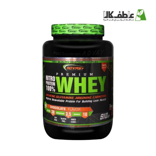 تصویر   پودر وی پروتئین PREMIUM WHEY برند ADVAY+ (910 گرم)